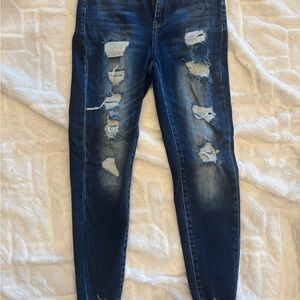 KanCan Dark Blue Distressed Skinny Jeans